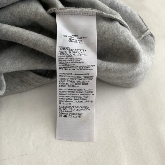 Levi’s Fleece Pullover Hoodie Gray Hearts Cropped Youth Girls Medium - Picture 9 of 9